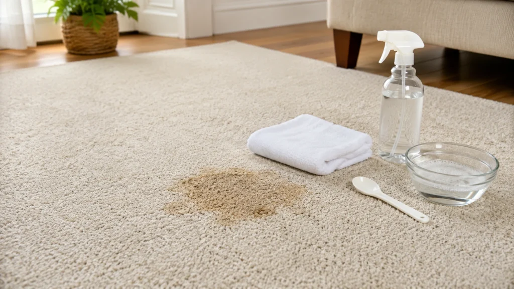 preparing carpet for stubborn stain removal